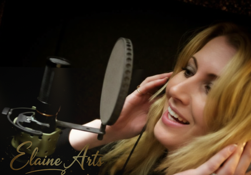 Elaine Arts™ in studio. Vocals and presenting.